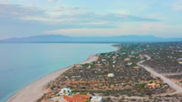 EL SARGENTO LA VENTANA MEXICO-2020: Slowly Drifting Above Beach Side Town With