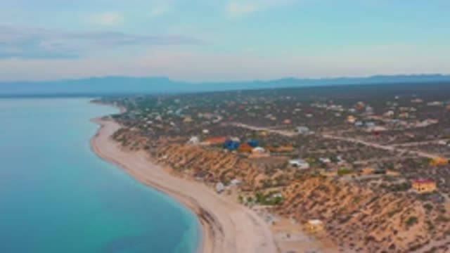EL SARGENTO LA VENTANA MEXICO-2020: Airborne Camera Shot Zooming Over Sunny Coast