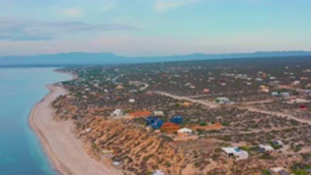 EL SARGENTO LA VENTANA MEXICO-2020: Aerial View Above Beach Community Hills In