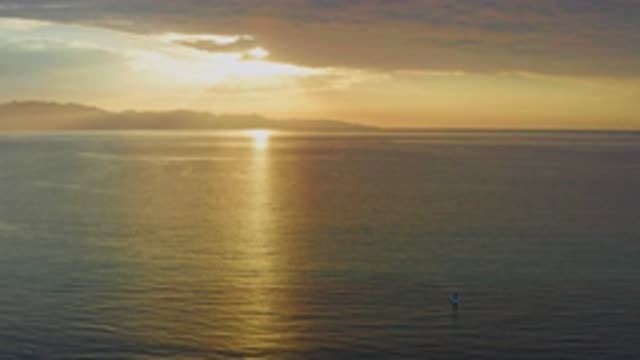 EL SARGENTO LA VENTANA MEXICO-2020: Golden Sun Above The Ocean Sky View With