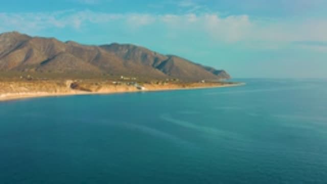 EL SARGENTO LA VENTANA MEXICO-2020: Panning View Of Ocean And Island