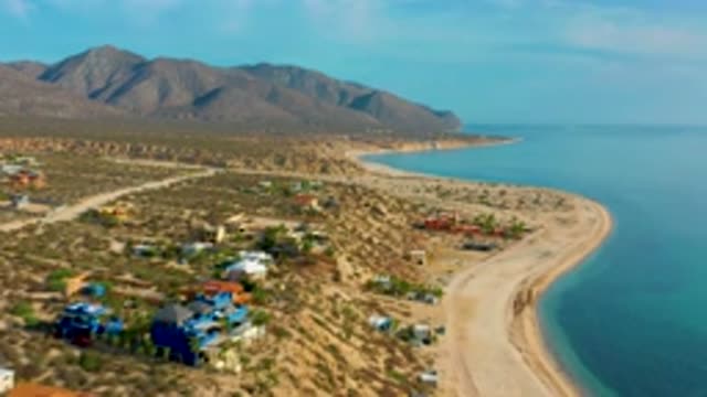 EL SARGENTO LA VENTANA MEXICO-2020: Cool Drone Shot Of A Beach City Next To The Ocean
