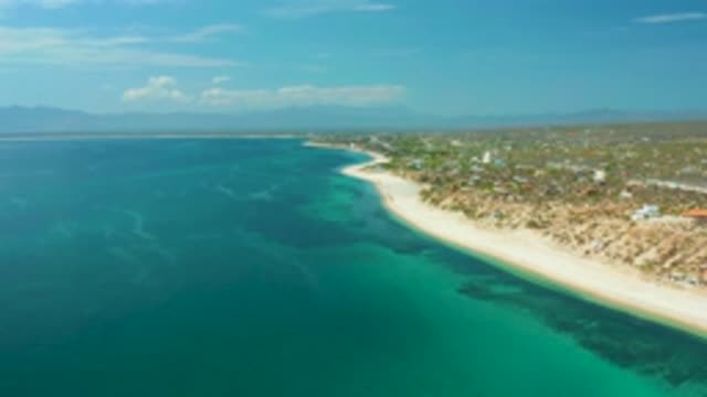 EL SARGENTO LA VENTANA MEXICO-2020: Large Aerial View Of A Sandy Beach With Dark Blue Waves