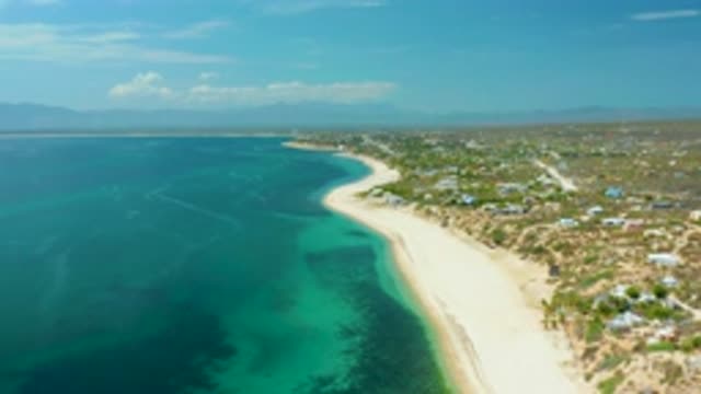 EL SARGENTO LA VENTANA MEXICO-2020: Soaring Over An Empty Beach Coastline On A