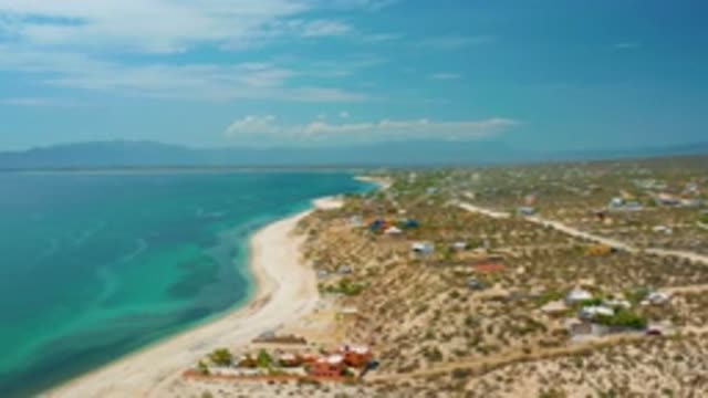 EL SARGENTO LA VENTANA MEXICO-2020: Drone View Of A Coastline City On A Clear