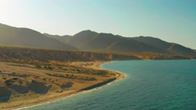 EL SARGENTO LA VENTANA MEXICO-2020: Drone Shot Of A Green Undeveloped Coastal