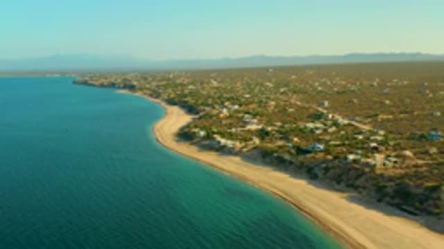 EL SARGENTO LA VENTANA MEXICO-2020: Seashore View From Above With Green Areas On