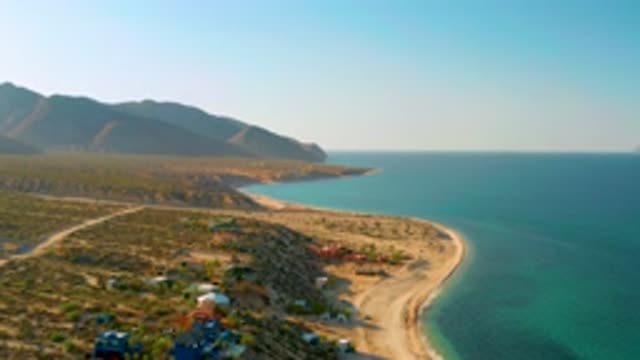 EL SARGENTO LA VENTANA MEXICO-2020: Aerial Footage Of A Large Mountain Near The Beach