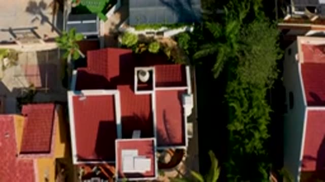 LOS CABOS MEXICO-2020: Upper View Of Beautiful Summer Houses On A Bright Sunny Day
