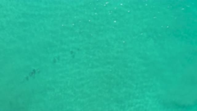 LOS CABOS MEXICO-2020: Aquamarine Water Flows Over Dark Objects On A Shallow