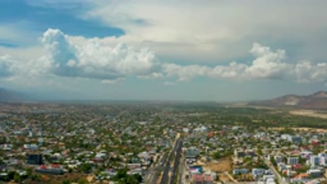 LOS CABOS MEXICO-2020: Top View Of The Road At The Center Of City