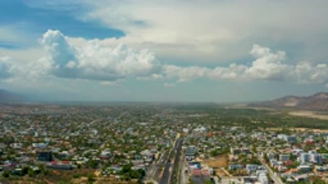 LOS CABOS MEXICO-2020: Upper View of Calm Small Residential District on a Bright Day