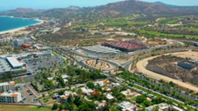 LOS CABOS MEXICO-2020: Highway Cutting Through A City Near The Ocean