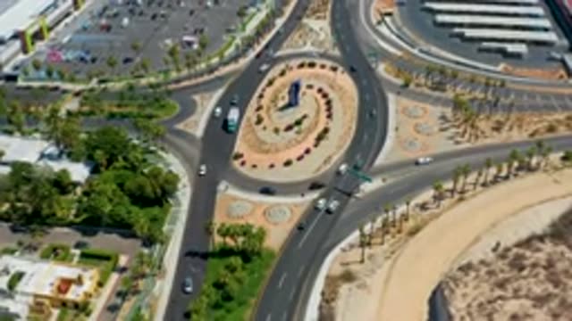 LOS CABOS MEXICO-2020: A Busy Central Public Road in Los Cabos