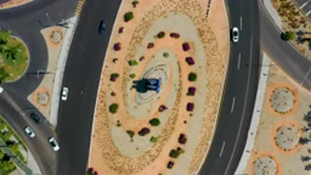 LOS CABOS MEXICO-2020: A Roundabout Filmed From Above