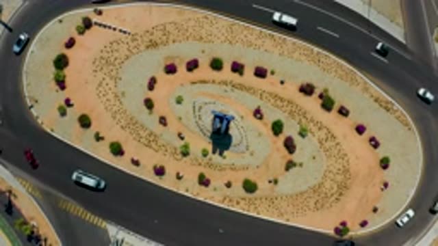LOS CABOS MEXICO-2020: Roundabout Filmed From Above