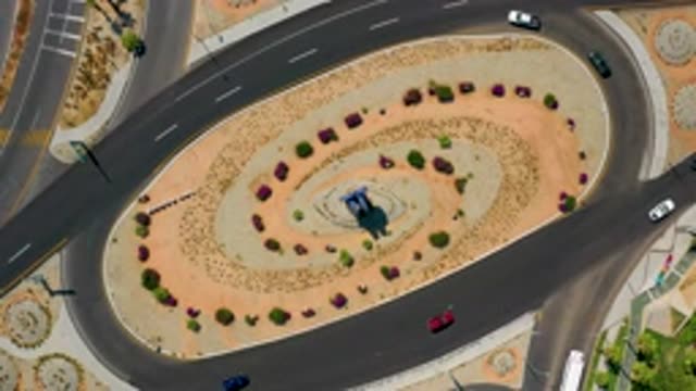 LOS CABOS MEXICO-2020: Different Cars Traveling in the Roundabout