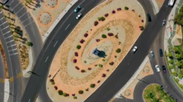 LOS CABOS MEXICO-2020: Roundabout Intersection in an Arid City
