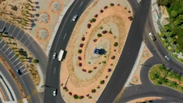 LOS CABOS MEXICO-2020: Top View Of Vehicles Moving On Roads