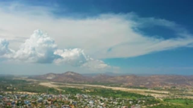 LOS CABOS MEXICO-2020: Sky Clouds Blue Mountains Trees Vivid Colors Beautiful