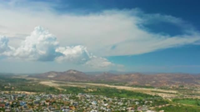 LOS CABOS MEXICO-2020: Partially Cloudy And Sunny Day Over A Beautiful Peaceful Town
