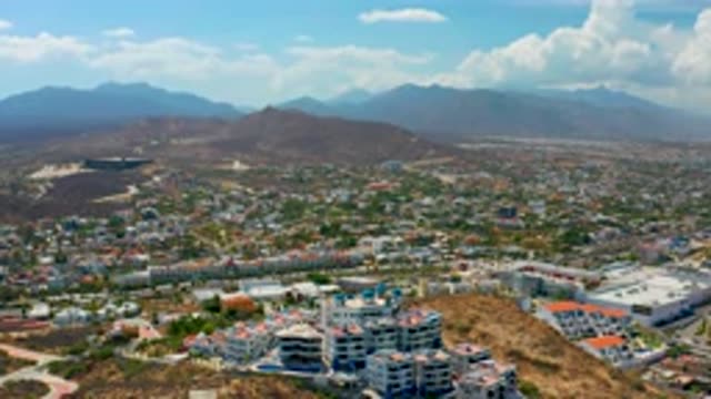 LOS CABOS MEXICO-2020: Beautiful Top View of the City with Hills Across