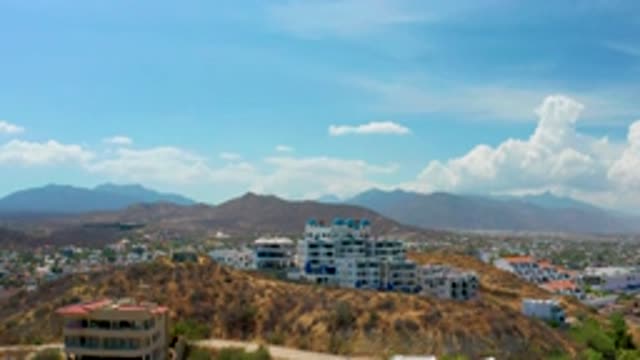 LOS CABOS MEXICO-2020: City Throughout Hills Modern Tall Buildings Basic Colors