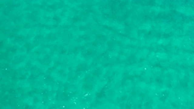 LOS CABOS MEXICO-2020: Simple Green Turquoise Water Flowing Calmly While Light Reflects