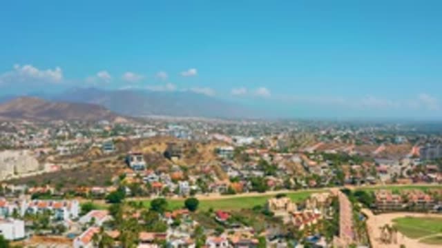 LOS CABOS MEXICO-2020: Bird's Eye View Of A Suburb Taken Using Drone Where