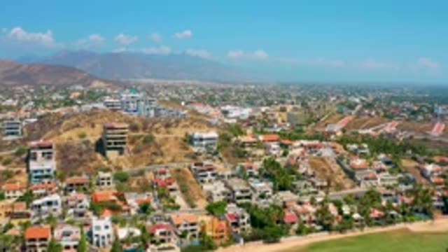 LOS CABOS MEXICO-2020: Beautiful View Of Man-Made Buildings Seen Through A Drone