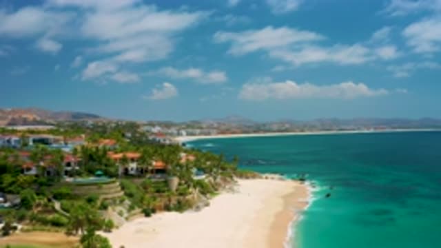 PALMILLA BEACH CABO MEXICO-2020: Waves Crashing On A White Sandy Beach In Front