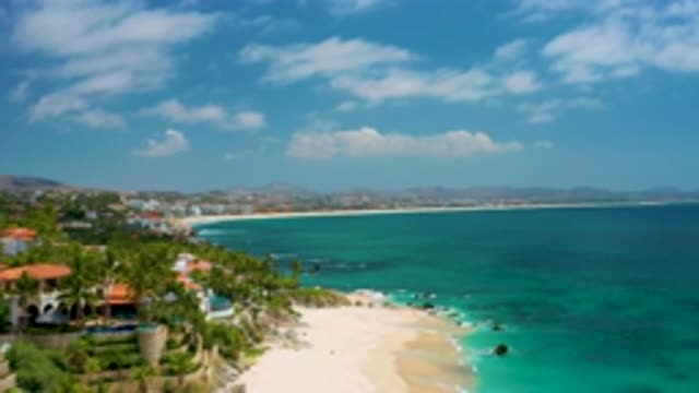 PALMILLA BEACH CABO MEXICO-2020: An Overhead View Of Luxury Buildings With Red Tile Roofs