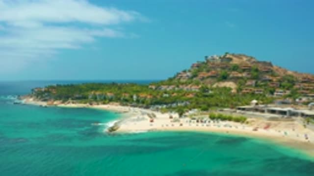 PALMILLA BEACH CABO MEXICO-2020: Sky View Shot Of The City Next To A Clean Beach
