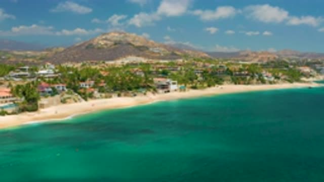 PALMILLA BEACH CABO MEXICO-2020: The Beautiful Long View Of Beach And Mountain