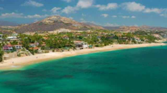 PALMILLA BEACH CABO MEXICO-2020: Blue Ocean Sea Freely Waves In The Beach