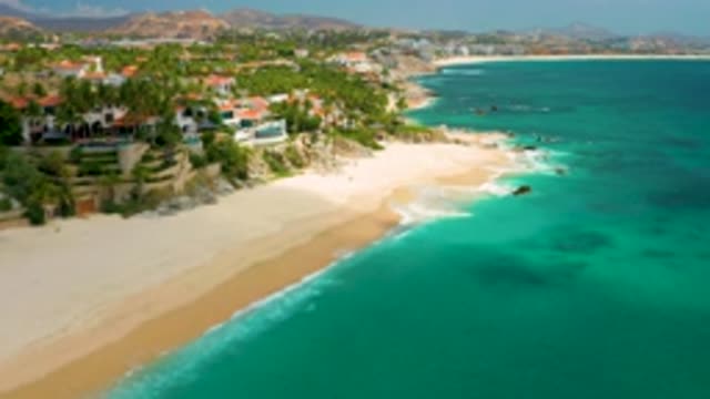 PALMILLA BEACH CABO MEXICO-2020: Drone View Of A City And Hotel Next To The Ocean