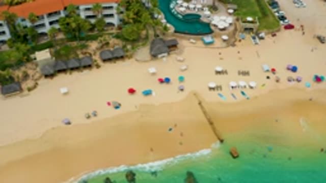 PALMILLA BEACH CABO MEXICO-2020: View Of Coastline Houses And Beautiful Beach On