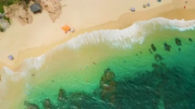 PALMILLA BEACH CABO MEXICO-2020: Panning View Of The Beach With Its Clean Blue