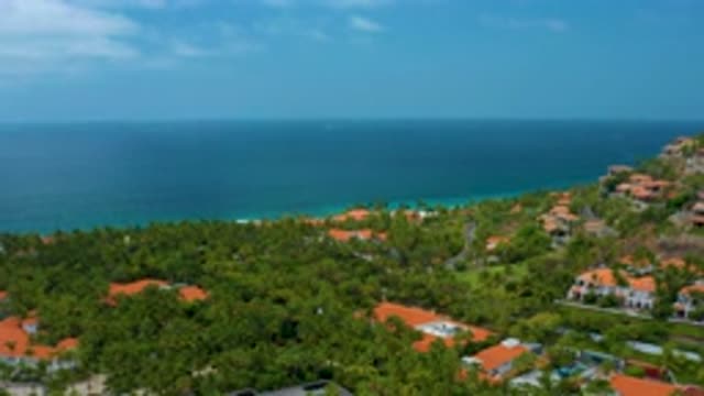PALMILLA BEACH CABO MEXICO-2020: Sunny Clear Sky Coastline View Over The Town