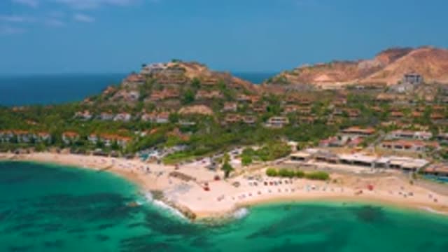 PALMILLA BEACH CABO MEXICO-2020: Beautiful Drone Shot Of A City Next To The Beach