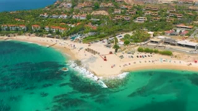 PALMILLA BEACH CABO MEXICO-2020: Beautiful Sea Shore With Green Coloured Water