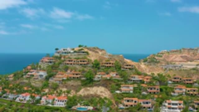 PALMILLA BEACH CABO MEXICO-2020: Aerial Approach To Hilltop Homes