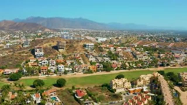 SAN JOSE DEL CABO MEXICO-2020: Peaceful View Over A Small Town Near The Mountains