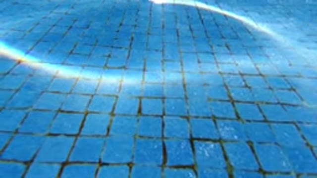 LOS CABOS MEXICO-2019: Beautiful Underwater Shot Of The Pool Tiles That Have The