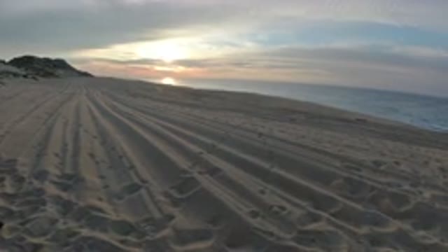 LOS CABOS MEXICO-2019: Large Shore Line As The Water Comes In And The Sun Goes