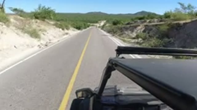 LOS CABOS MEXICO-2019: Car Driving On Scenic Road