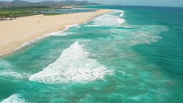 SAN JOSE DEL CABO MEXICO-2020: Aerial View Of Beach With Waves Crashing