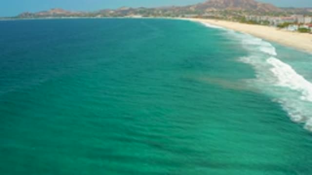 SAN JOSE DEL CABO MEXICO-2020: Long Beach With Soft Sand Blue Clear Sea Water