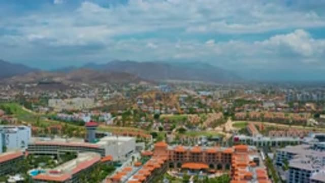 SAN JOSE DEL CABO MEXICO-2020: Lots Of Hotel In Green Fields Under The Blue Sky