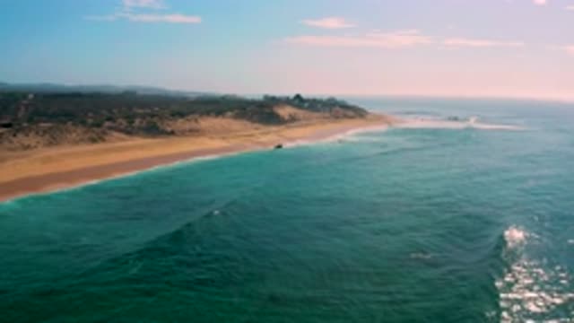 SHIPWRECKS BEACH BCS MEXICO-2020: Long Beach With Soft Sand Mild Waves Coming